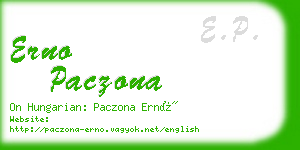 erno paczona business card